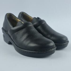 Born Leather Clogs Women's 8 MW Black Platform Comfort Shoes Casual Professional